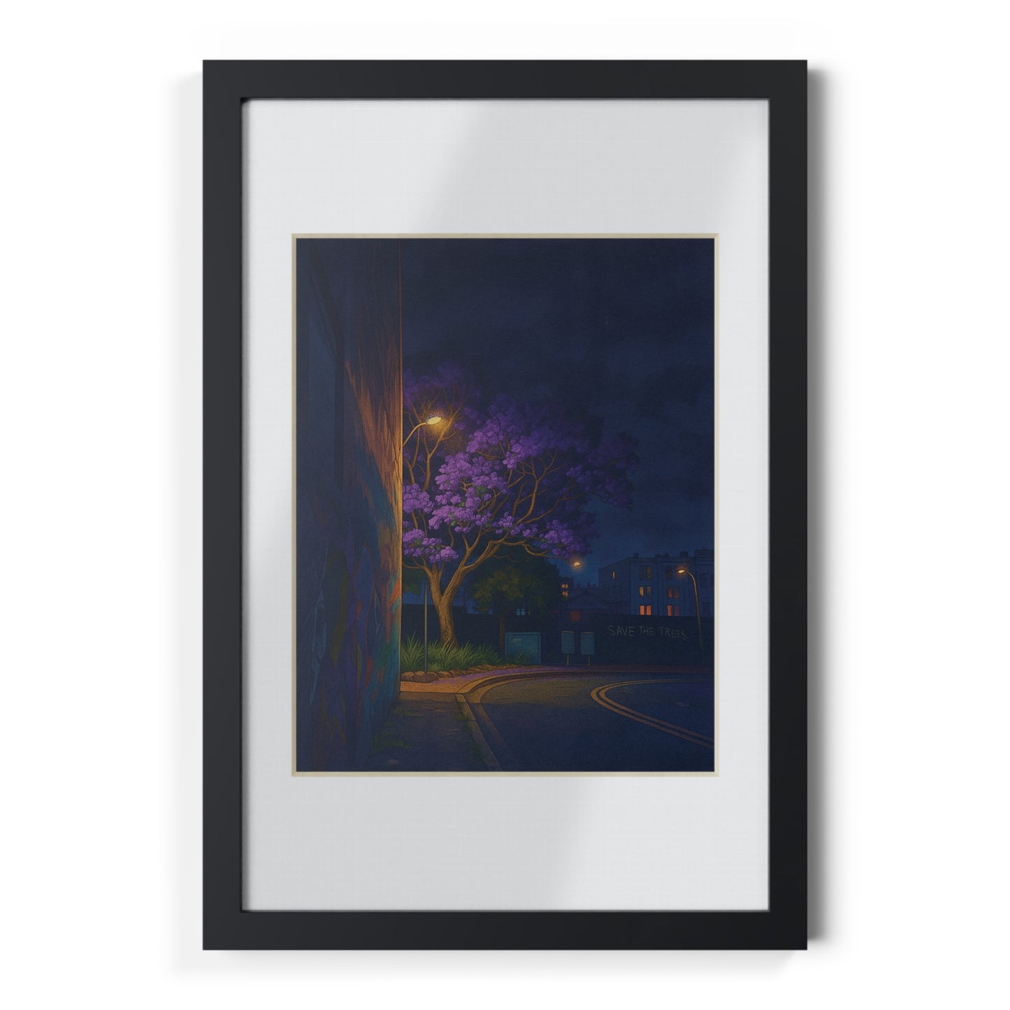 Midnight Jacaranda | Black Frame