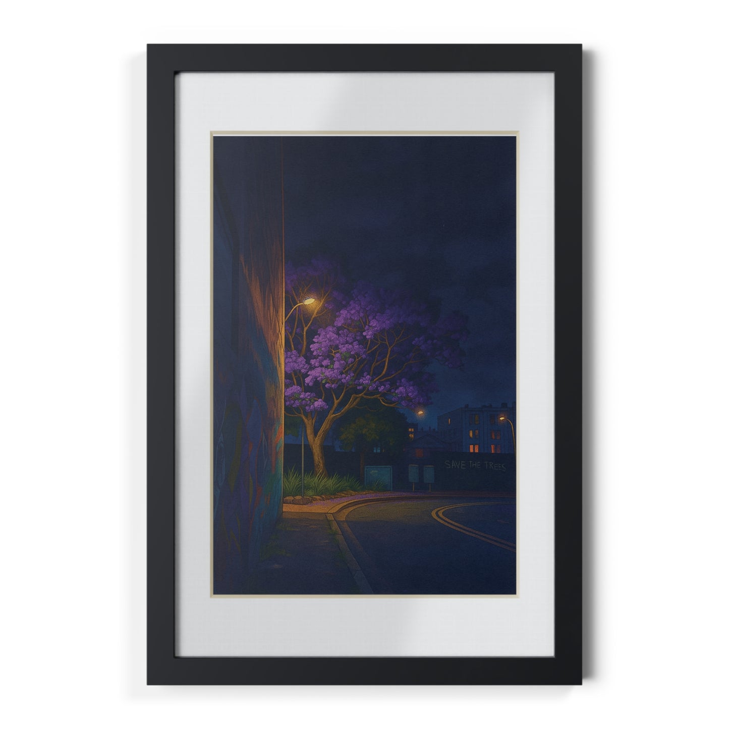 Midnight Jacaranda | Black Frame